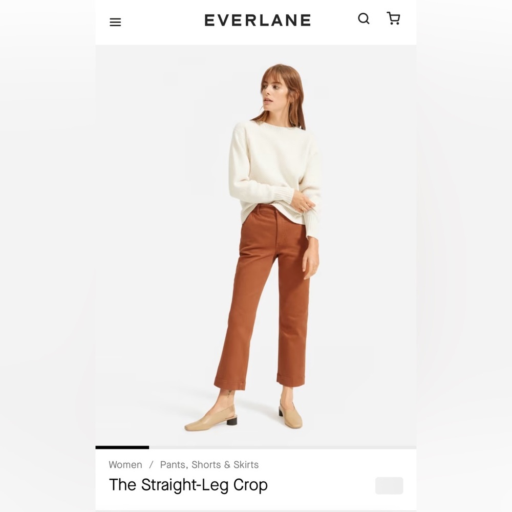 Everlane Straight Leg Crop pants Cocoa brown women’s size 00